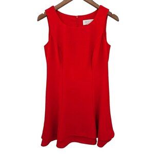 Petite Sophisticate Red Sheath Dress Knee Length Sleeveless Lined Sz M Layered